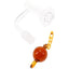 14.5 mm male domeless quartz terp slurper banger with 22 mm ball and chain; fits only 14.5 mm female joints; thick 2 mm wall, 4 mm dish.