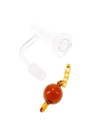 14.5 mm male domeless quartz terp slurper banger with 22 mm ball and chain; fits only 14.5 mm female joints; thick 2 mm wall, 4 mm dish.
