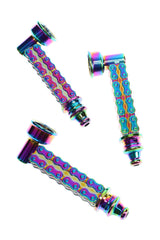 3" Rainbow Metallic Bike Chain Metal Pipe Set with Screens - MP279