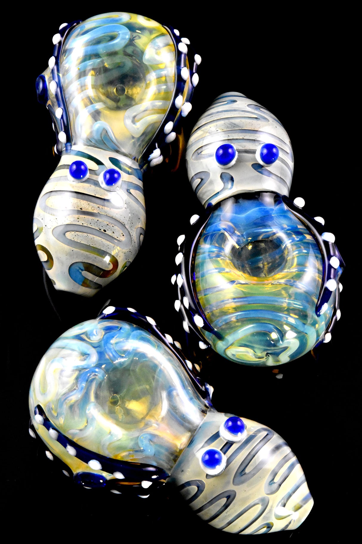 4" Silver Fumed Color Changing Glass Octopus Pipe - P3030