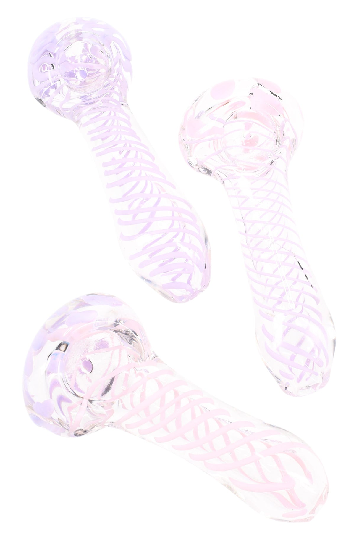 4" Neon Striped Clear Glass Pipe - P1883