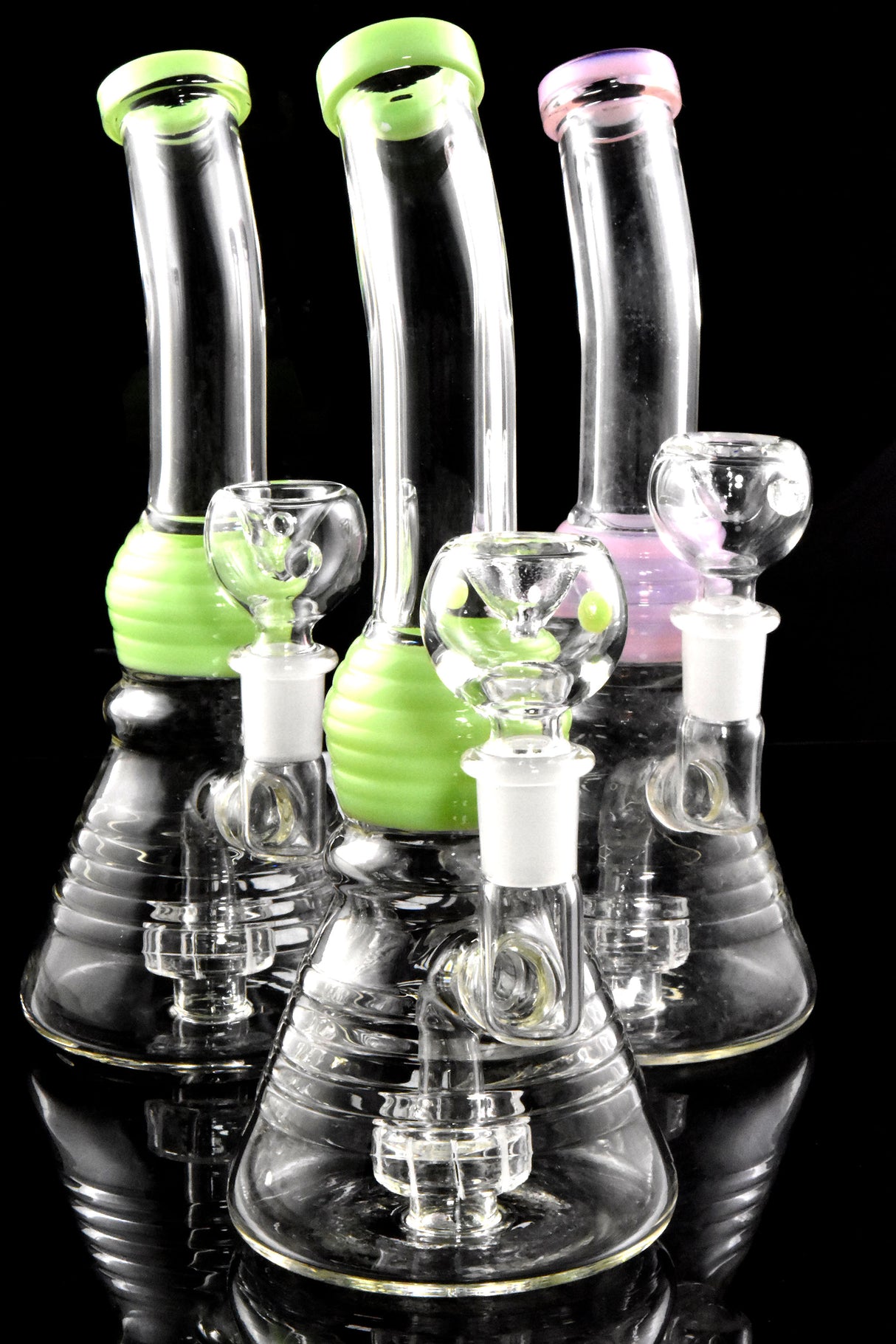 Small Neon GoG Stemless Beaker Water Pipe with Showerhead Perc - WP3069