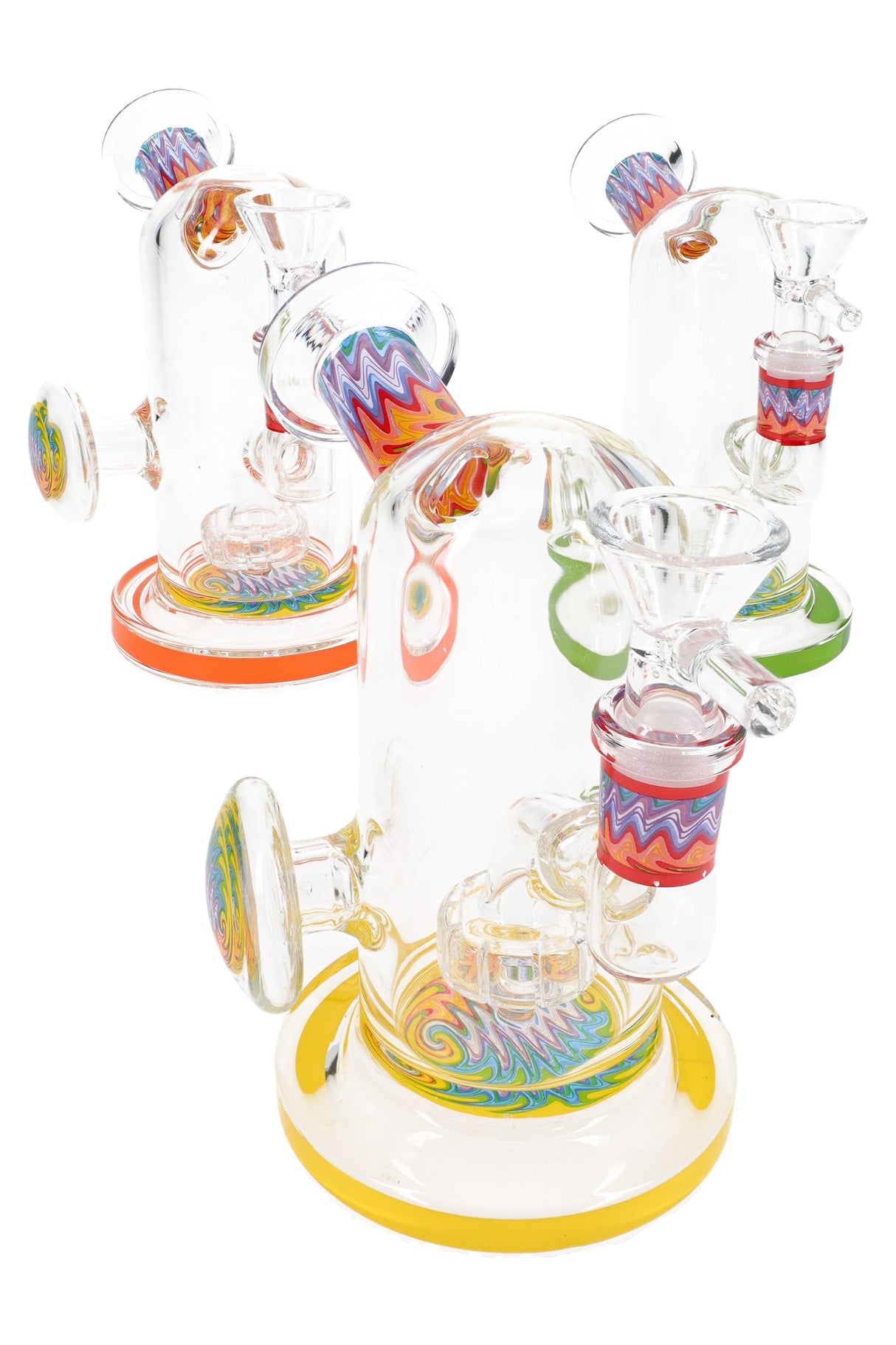 5" Multicolor Reverse Stemless GoG Water Pipe with Showerhead Perc - WP3246
