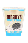 Hershey’s Cookies ’N’ Crème scented candle, creamy white wax 3-oz tumbler, cookie splash graphic on front label