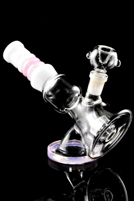 8" Small Double Stand Neon GoG Beaker Water Pipe with Showerhead Perc - WP3086