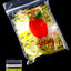 Yellow Apple Bags with black spider print bundle plus loose bag, demonstrating vivid graphic option for strain sorting