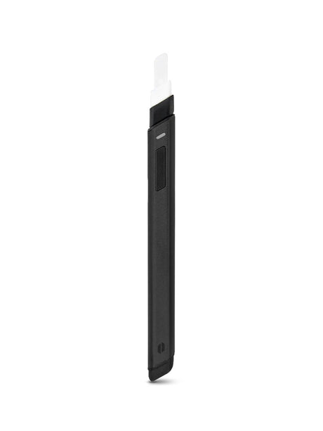 Black Puffco Hot Knife with ceramic tip extended, angled loading blade ready for clean concentrate release.