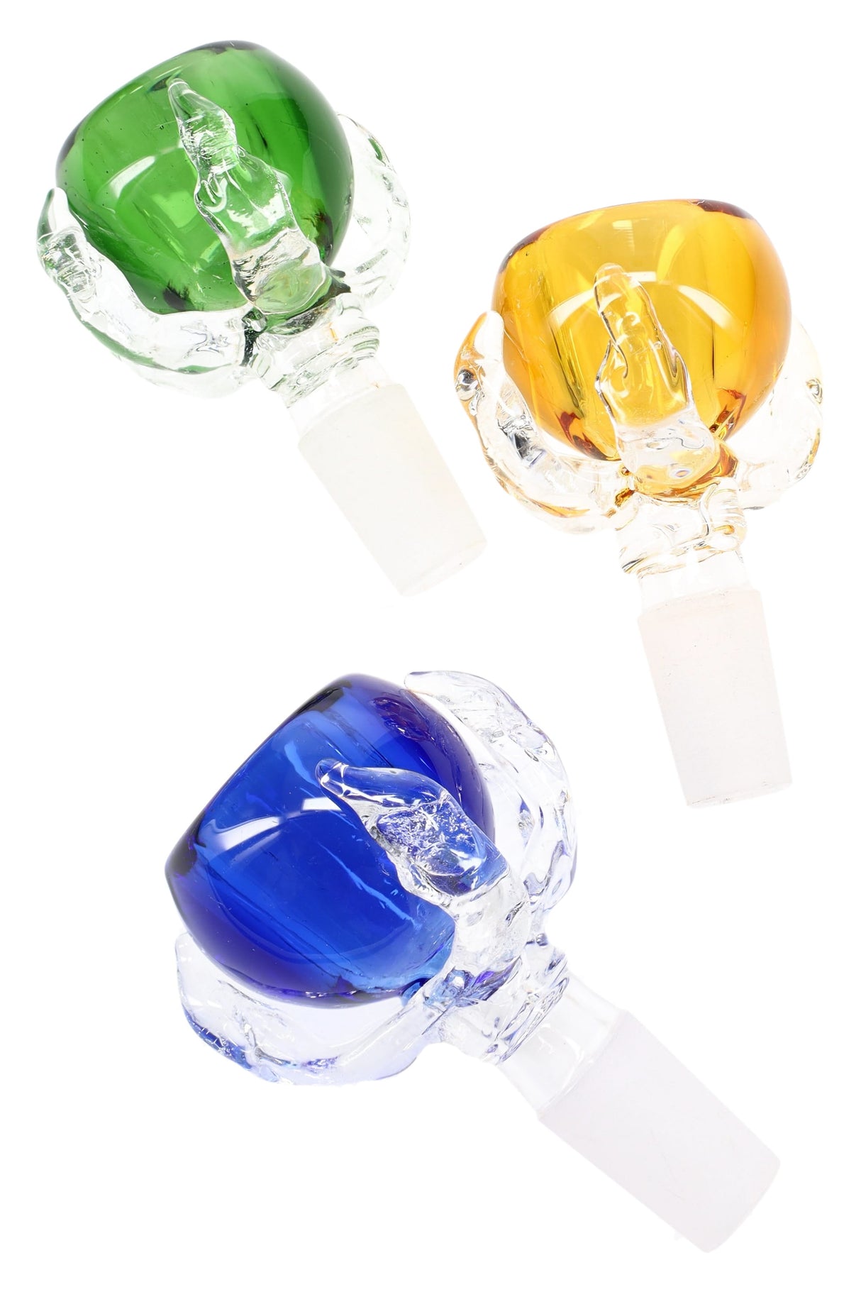 14.5mm Male Colored Glass on Glass Hand Bowl - BS898