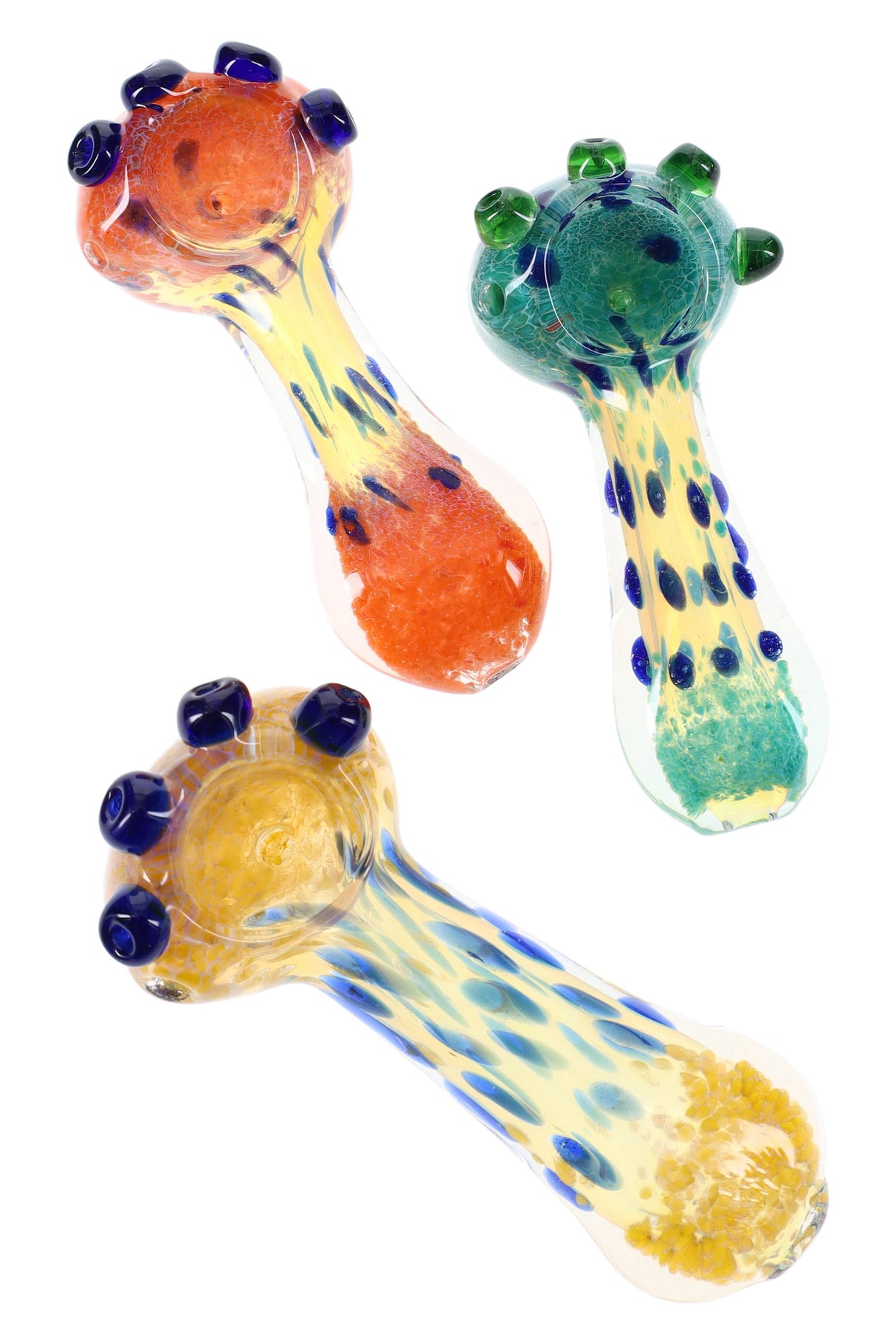 3.5" Color Changing Dotted Frit Glass Pipe - P3170