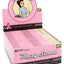 Blazy Susan King Size Slim pink rolling papers 50-count display box, ultra-thin vegan GMO-free sheets arranged in an open retail tray.