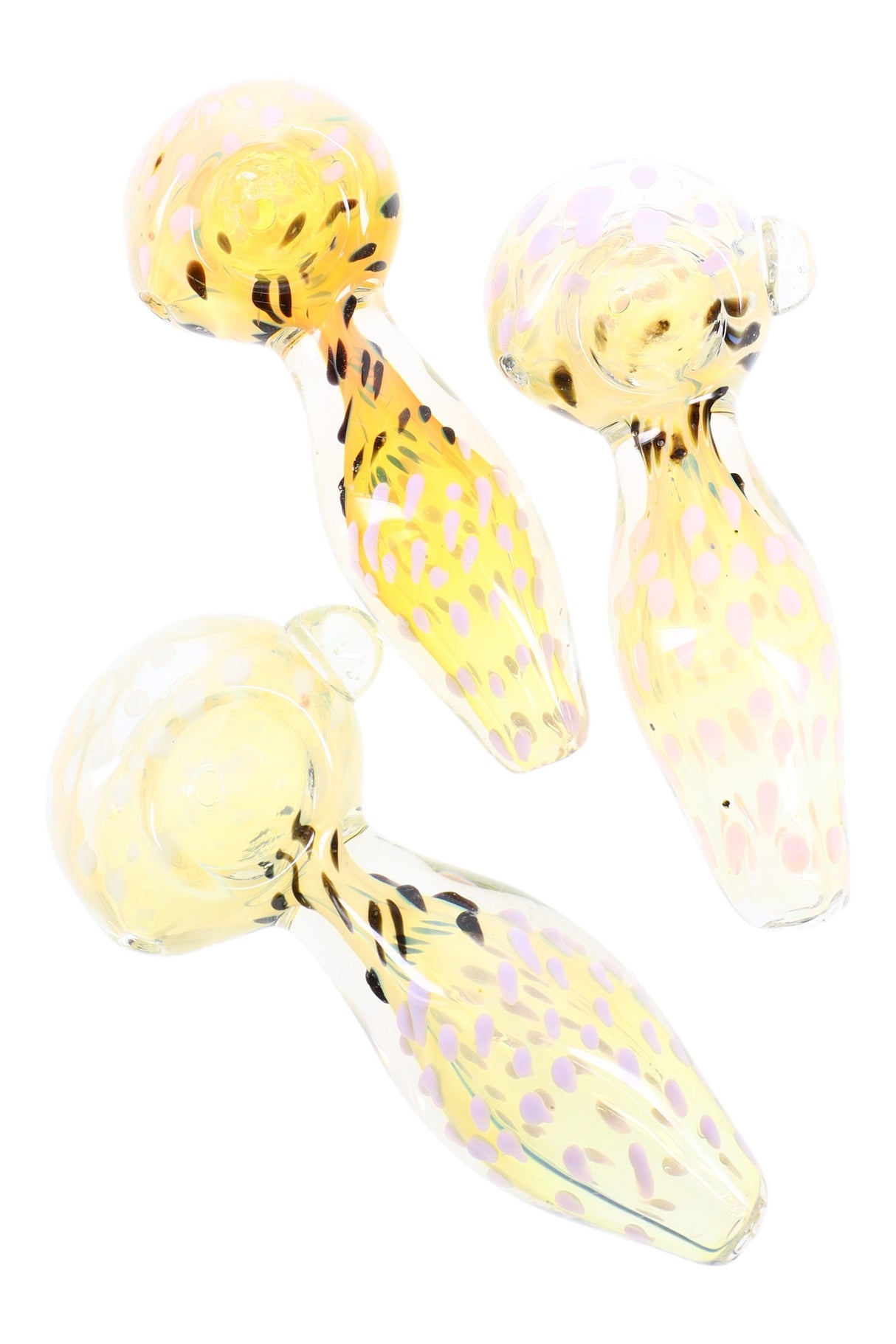 4" Color Changing Neon Dot Glass Pipe - P3054