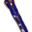 Royal blue 4-inch ceramic chunky bat one-hitter with bronze marbling and flared bowl end, polished finish.