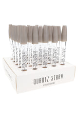 White Rhino Quartz Glass Dab Straw with Silicone Cap - P3211