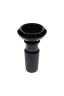 GRAV basin bowl in shiny black glass with etched GRAV logo and 14.5 mm male frosted joint, basin-shaped rim.