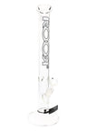 Clear ROOR 18-inch straight tube bong with black ROOR logo, glass-on-glass downstem and bowl, ice pinch.
