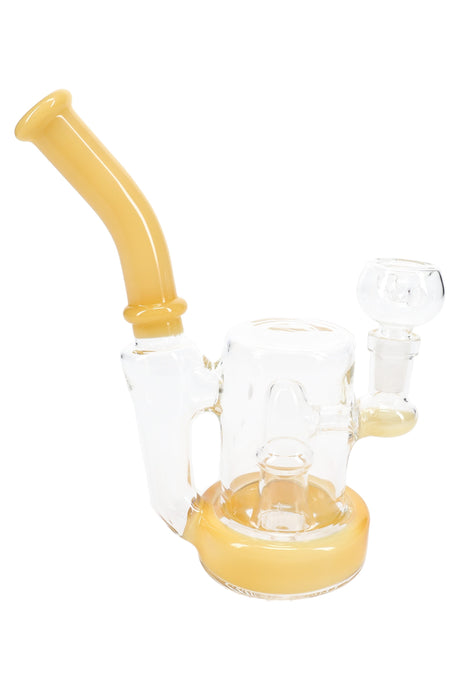 7" Colorful Glass on Glass Recycler Water Pipe with Showerhead Perc - WP3262