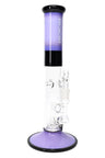 ROOR Tech 14-inch straight tube bong in purple and black colorway with showerhead perc and colored pedestal base.