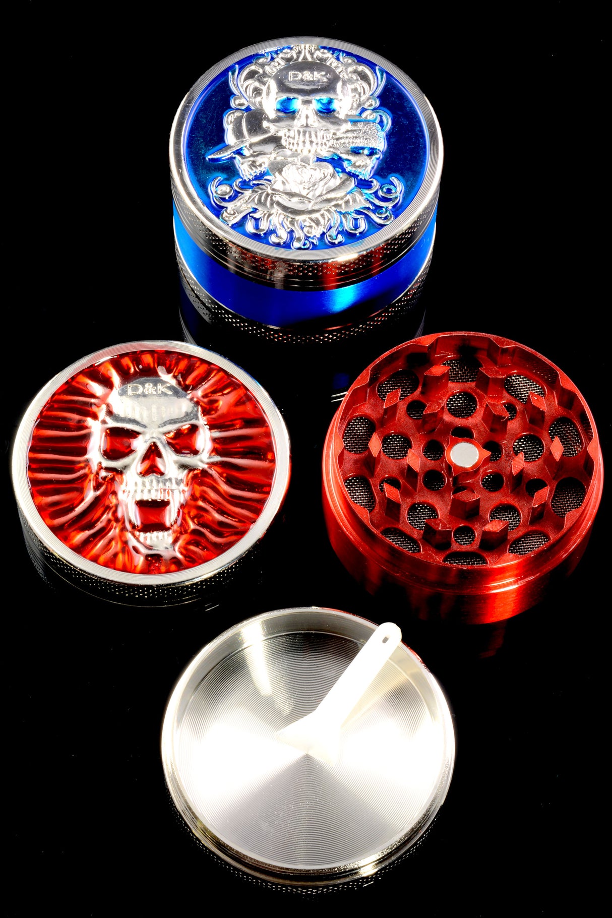 50mm 3 Part Colored Aluminum Skull Grinder - G0416