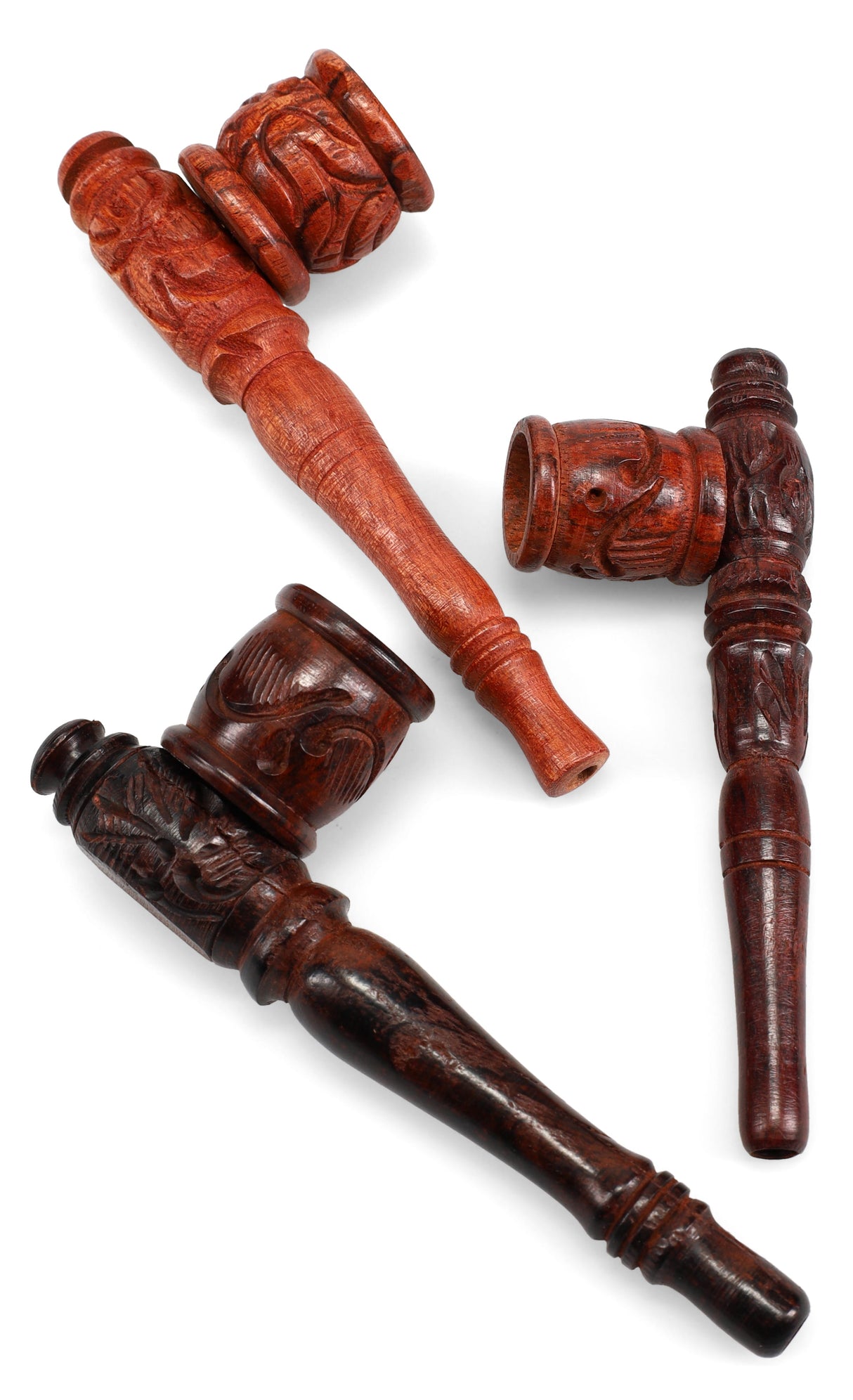 3.5" Natural Carved Rosewood Pipe - W0257