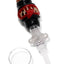 Black monster glass dab straw kit with sharp teeth and tongue, white keck clip and matching glass dish shown.