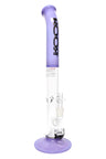 ROOR Tech 18″ bent-neck straight shooter bong with stemless GoG joint, lavender mouthpiece and matching base, stable flat foot and clear chamber.