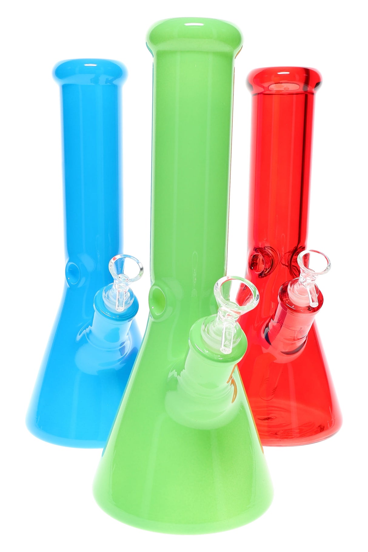 12" 9mm Thick Colored Glass on Glass Beaker Water Pipe - WP3179