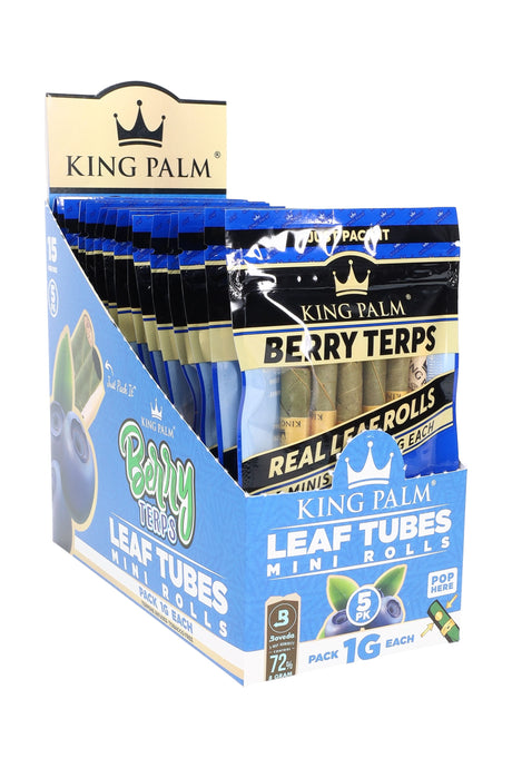 King Palm 5 Flavored Mini Rolls Display of 15 - RP357