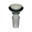 GRAV basin bowl in smoke grey glass, 14.5 mm male frosted joint, compact dish-style design for dry herb bongs.