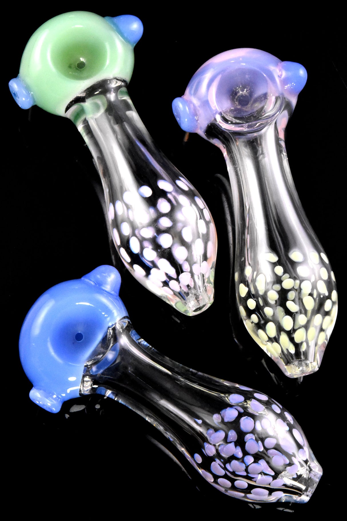 4.5" Clear Neon Colored Glass Pipe - P2802