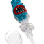 Blue monster glass dab straw kit with pointed teeth, white keck clip and glass dish shown, portable concentrate straw.