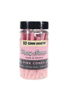50-count jar of Blazy Susan pink shorty pre-rolled cones with black screw-top lid and branded label, studio product view.