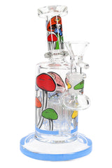 6.5" Glow in the Dark Mushroom GoG Water Pipe with Tree Perc - WP3245