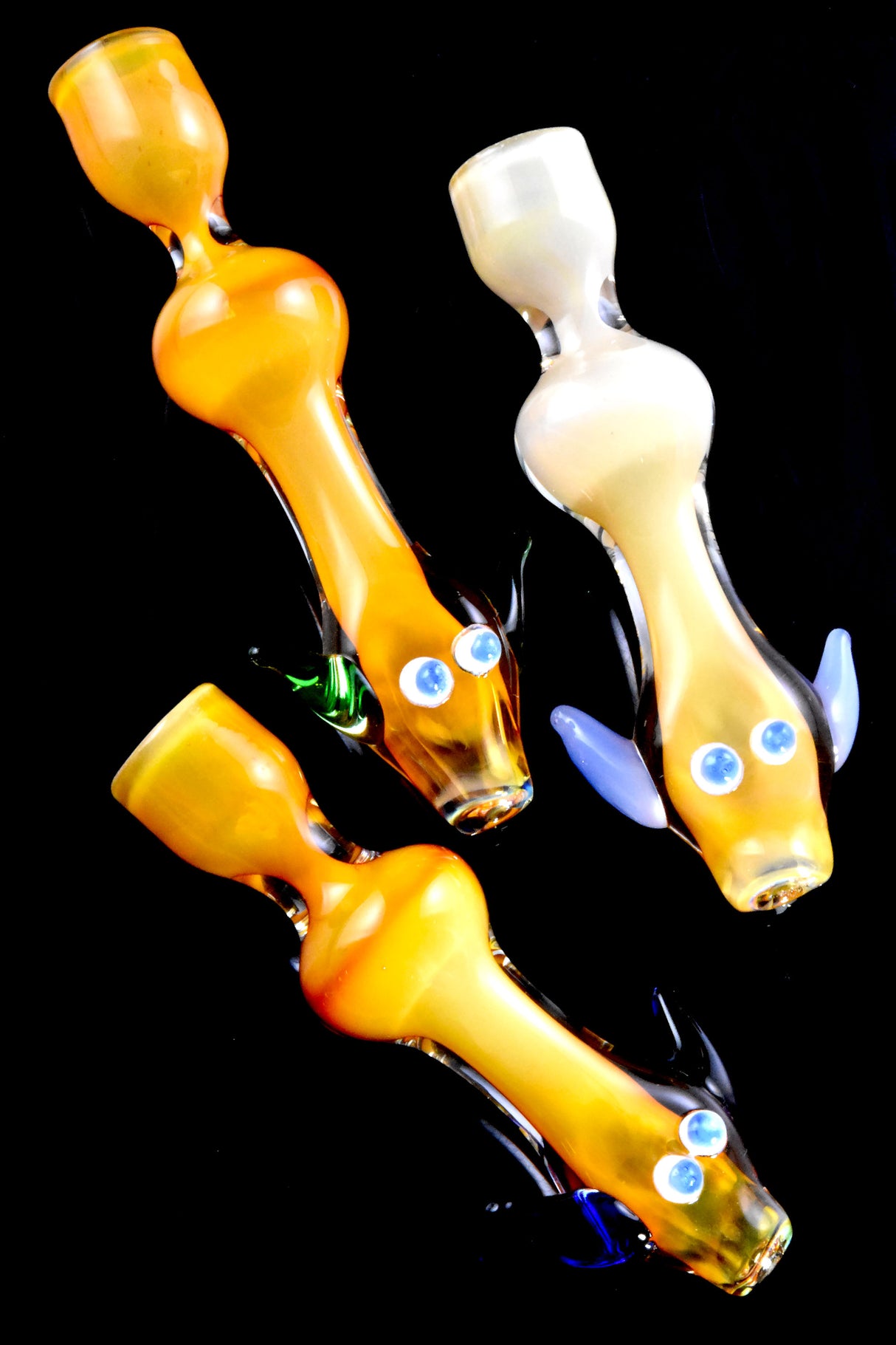 4" Fumed Color Changing Glass Critter Chillum - C0352