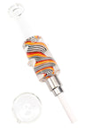 Reverse Swirl Striped Fluid Filled Dab Straw Kit - B1466