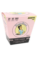Blazy Susan Shorty 53 mm pre-rolled cones display with 21 packs; ultra-thin, slow-burning vegan rolling papers made in France.