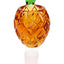 Amber pineapple-shaped glass bong bowl with green crown and 14.5 mm male frosted joint, textured diamonds for grip.
