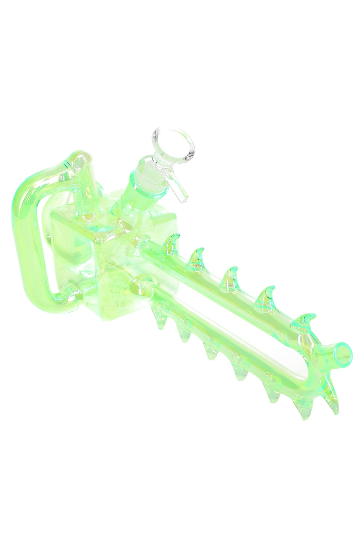 11" Colored Glass on Glass Chainsaw Water Pipe - WP3207