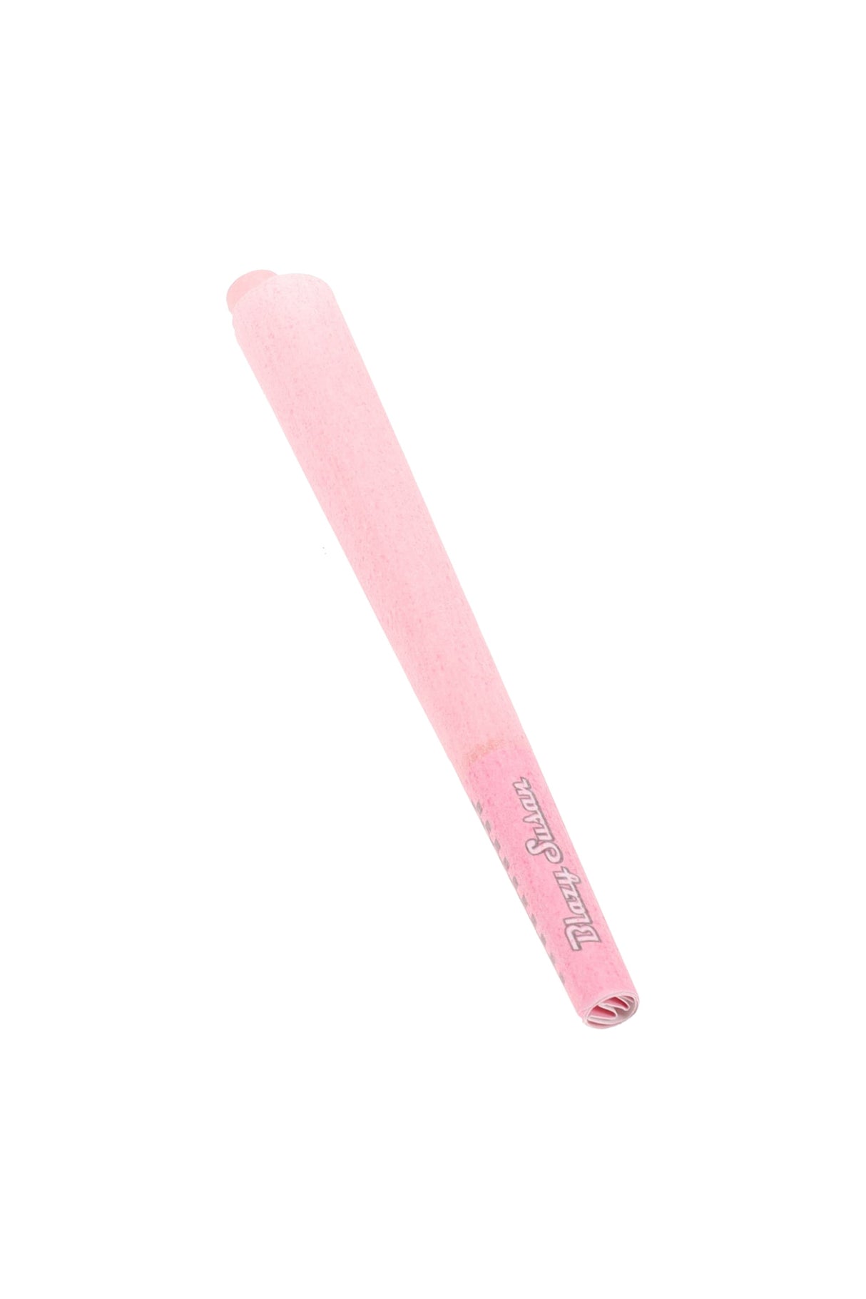 Single Blazy Susan 1¼-inch pink cone with integrated paper tip angled on white background, highlighting ultra-thin vegan paper texture.
