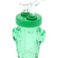 Overhead view of palm-size 3.5-inch green cactus bong with sculpted arms and fixed mouthpiece, ideal for travel smoking gear.