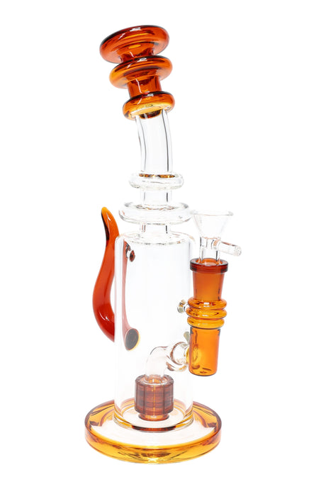 10" Spiked Stemless Glass on Glass Water Pipe with Matrix Perc - WP3153