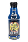 High Voltage Detox drink 16 oz bottle, Blue Berry flavor; blue label and “Not a Mask” callout; dietary supplement beverage.