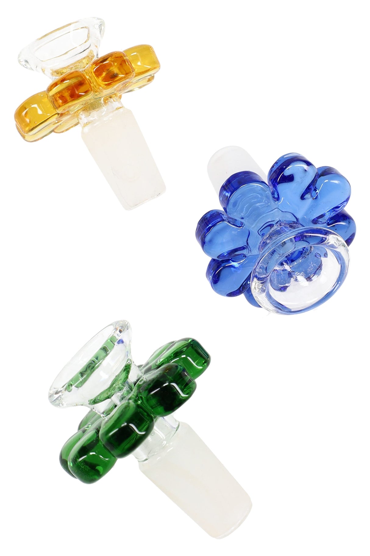 14.5mm Male Glass on Glass Flower Bowl - BS902