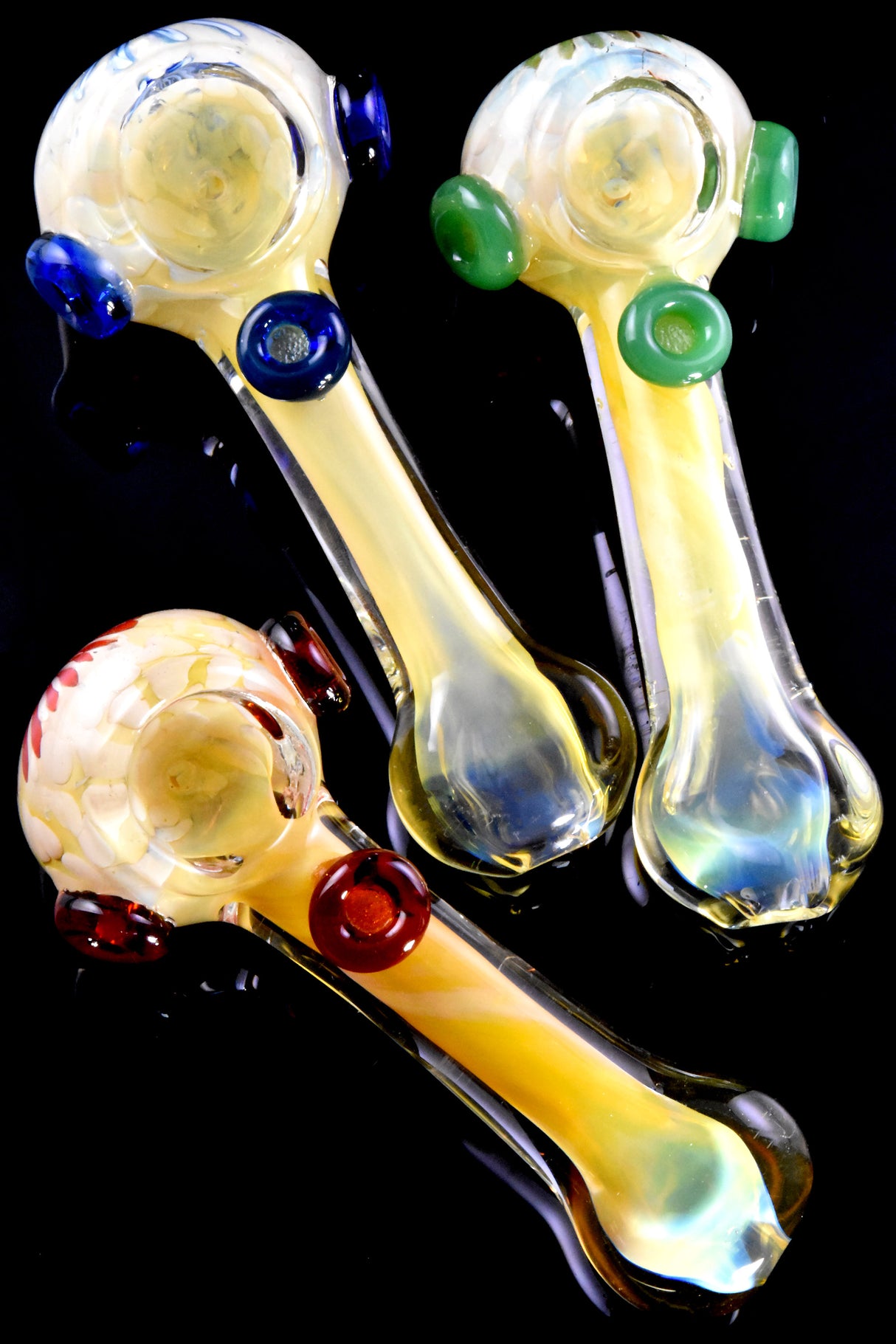 5" Color Changing Fumed Floral Glass Pipe - P2578