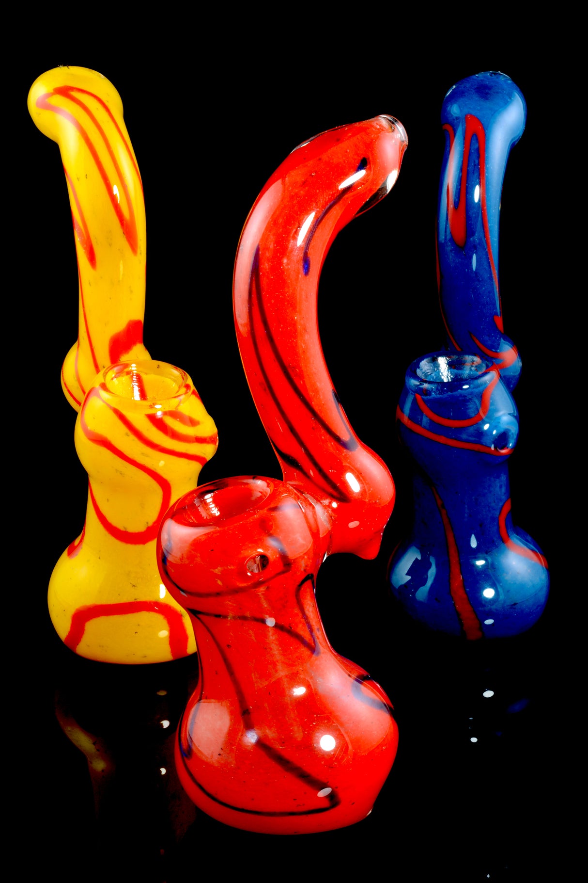 6" Sherlock Frit Glass Bubbler - B0983