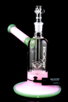 RooR Tech Multicolor Glass on Glass Bubbler with Barrel Perc - B1281