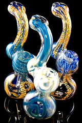 Mini Color Changing Striped Glass Sherlock Bubbler - B1308