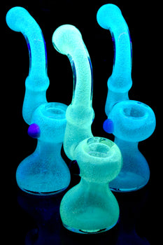 Small Glow in the Dark Frit Glass Sherlock Bubbler - B1370