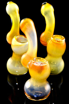 Mini Gold Fumed Glass Sherlock Bubbler - B1371