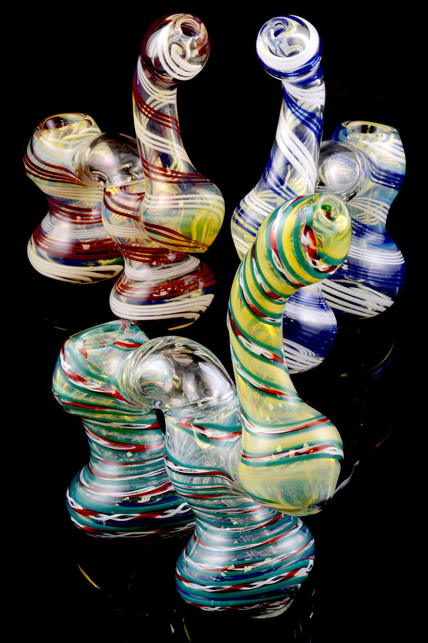 Color Changing Double Chamber Sherlock Bubbler - B872