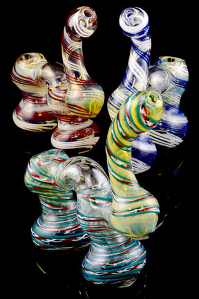 Color Changing Double Chamber Sherlock Bubbler - B872